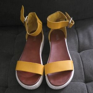MIA Yellow Ankle Strap Sandals